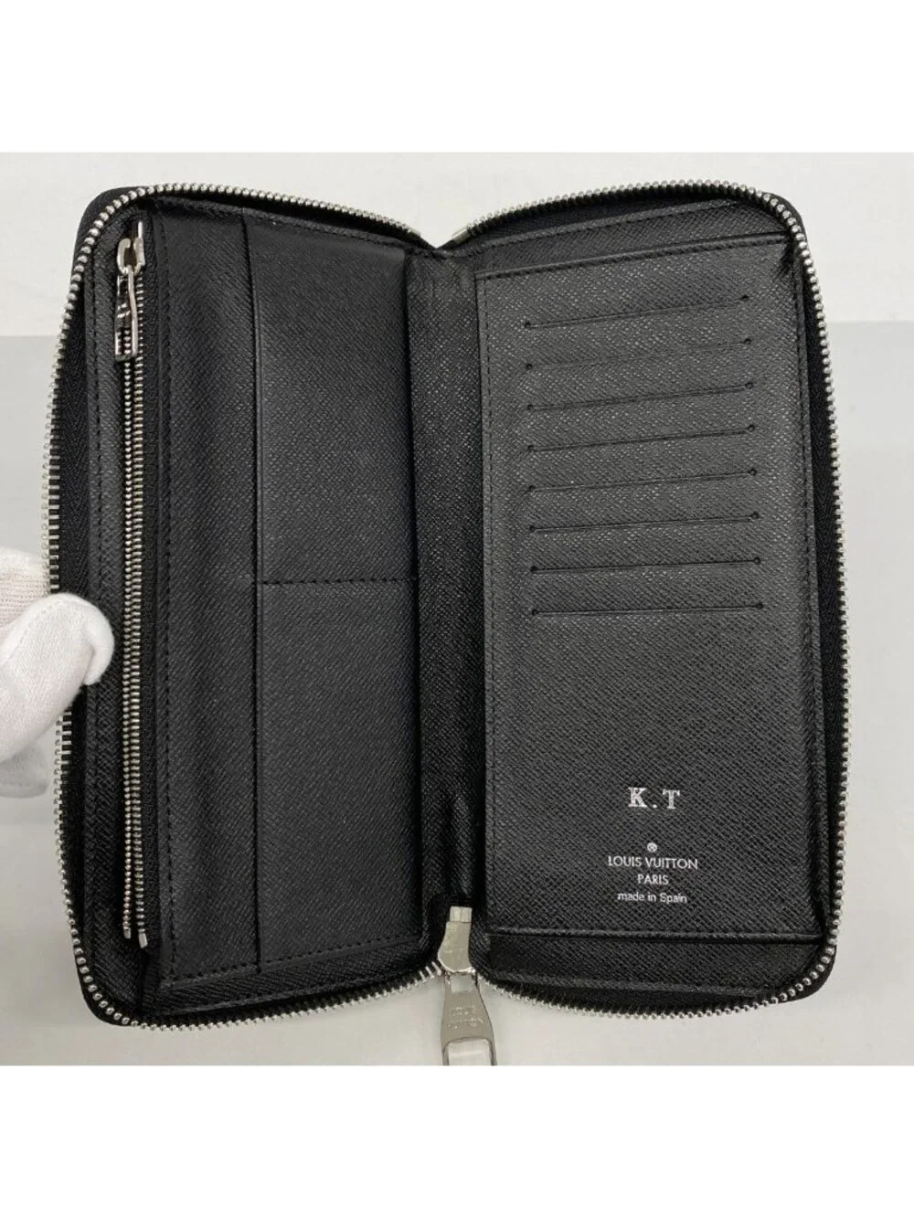 Louis Vuitton Wallet Damier Graphite Zippy Vertical Black Gray Vintage